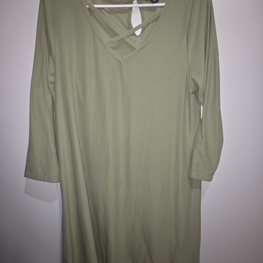 Elegant Olive Green Women's Dress